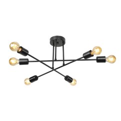 Plafonnier suspension luminaire Å27 noir D61x25cm