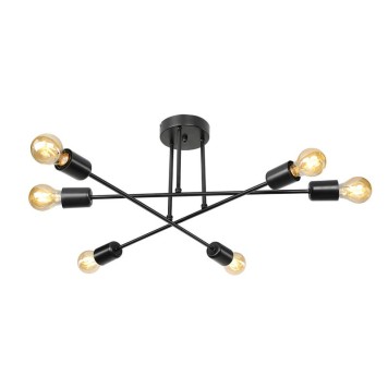 Plafonnier suspension luminaire Å27 noir D61x25cm