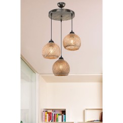 Plafonnier suspension luminaire Å27 marron D40x75cm