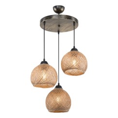 Plafonnier suspension luminaire Å27 marron D40x75cm