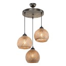 Plafonnier suspension luminaire Å27 marron D40x75cm