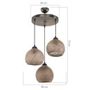 Plafonnier suspension luminaire Å27 marron D40x75cm