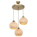 Plafonnier suspension luminaire crème-or D40x75cm