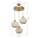 Plafonnier suspension luminaire crème-or D40x75cm