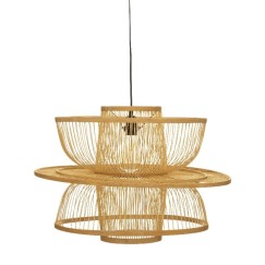 Plafonnier suspension luminaire e27 naturel 58x45 cm