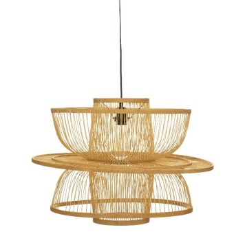 Plafonnier suspension luminaire e27 naturel 58x45 cm
