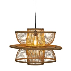 Plafonnier suspension luminaire e27 naturel 58x45 cm