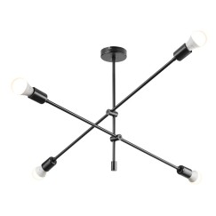 Plafonnier suspension luminaire E27 noir 90x90x55cm