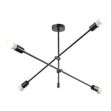 Plafonnier suspension luminaire E27 noir 90x90x55cm