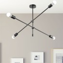 Plafonnier suspension luminaire E27 noir 90x90x55cm