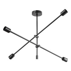 Plafonnier suspension luminaire E27 noir 90x90x55cm