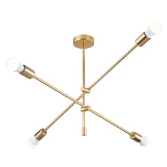 Plafonnier suspension luminaire E27 doré 90x90x55cm