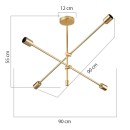 Plafonnier suspension luminaire E27 doré 90x90x55cm