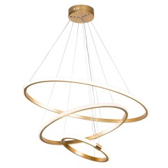 Plafonnier suspension luminaire LED 60-80W doré D60x100cm