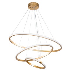 Plafonnier suspension luminaire LED 60-80W doré D60x100cm