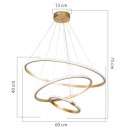 Plafonnier suspension luminaire LED 60-80W doré D60x100cm