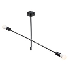 Plafonnier suspension luminaire E27 noir 90x90x55cm
