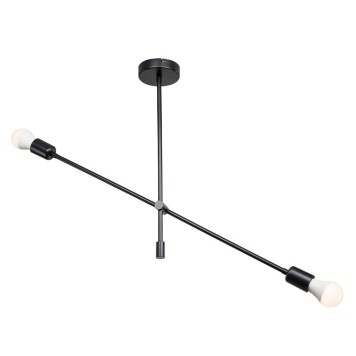 Plafonnier suspension luminaire E27 noir 90x90x55cm