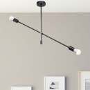 Plafonnier suspension luminaire E27 noir 90x90x55cm