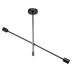 Plafonnier suspension luminaire E27 noir 90x90x55cm