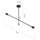 Plafonnier suspension luminaire E27 noir 90x90x55cm