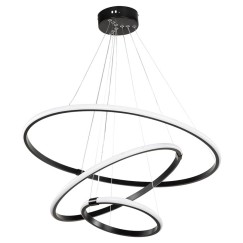 Plafonnier suspension luminaire LED 60-80W noir D60x100cm