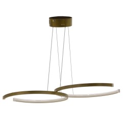Plafonnier suspension luminaire LED 3000K couleur dorée 66x39x44cm