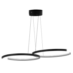 Plafonnier suspension luminaire LED 3000K couleur noire 66x39x44cm