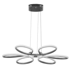 Plafonnier suspension luminaire LED 3000K couleur argent D65x58cm