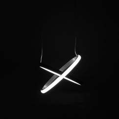 Plafonnier suspension luminaire LED 3000K couleur argent D25x70cm