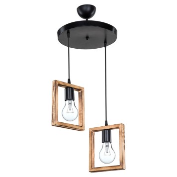 Plafonnier suspension luminaire  Å27 noyer D43x83cm