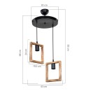 Plafonnier suspension luminaire  Å27 noyer D43x83cm
