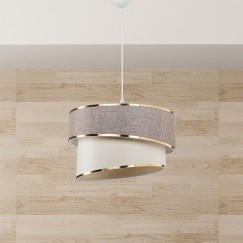 Suspension luminaire Plafonnier Loopy Ε27 beige-blanc D30x63cm