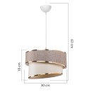 Suspension luminaire Plafonnier Loopy Ε27 beige-blanc D30x63cm