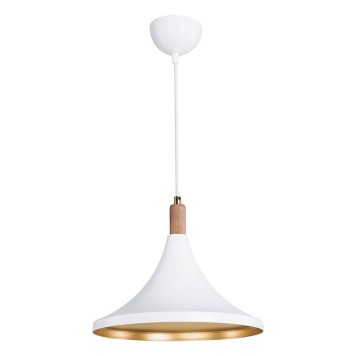 Plafonnier suspension luminaire  Å27 blanc-naturel D29,5x70cm