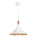 Plafonnier suspension luminaire  Å27 blanc-naturel D29,5x70cm