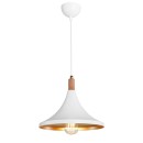 Plafonnier suspension luminaire  Å27 blanc-naturel D29,5x70cm