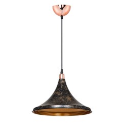 Plafonnier suspension luminaire Å27 noir-doré D29,5x70cm