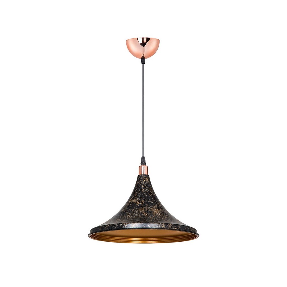 Plafonnier suspension luminaire Å27 noir-doré D29,5x70cm Plafonnier suspension luminaire Å27 noir-doré D29,5x70cm