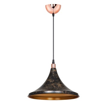 Plafonnier suspension luminaire Å27 noir-doré D29,5x70cm