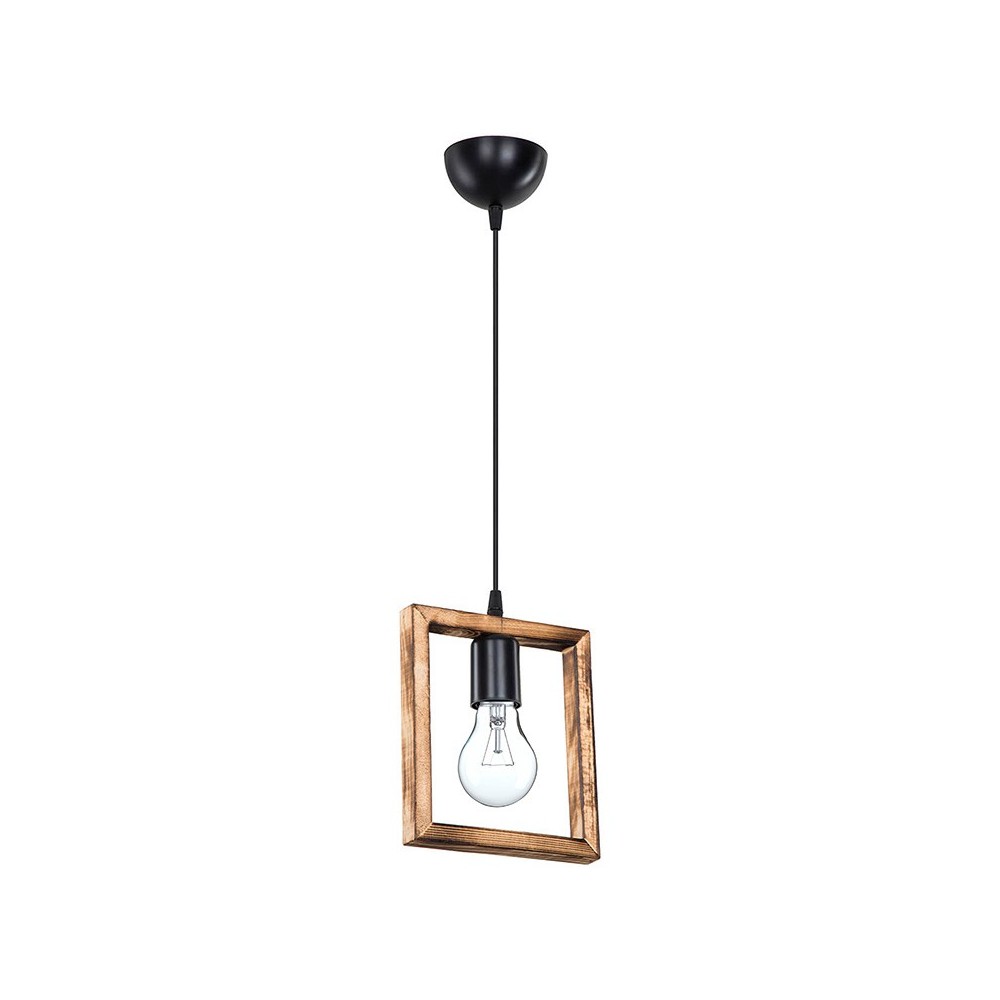 Plafonnier suspension luminaire Å27 noyer 18,5x3x24cm Plafonnier suspension luminaire Å27 noyer 18,5x3x24cm