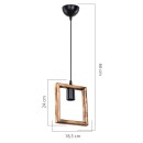 Plafonnier suspension luminaire  Å27 noyer 18,5x3x24cm