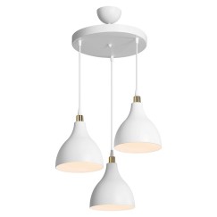 Plafonnier suspension luminaire Lofty  Å27 blanc D40x80cm