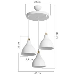 Plafonnier suspension luminaire Lofty  Å27 blanc D40x80cm