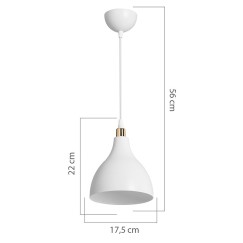Plafonnier suspension luminaire Å27 blanc D18x56cm