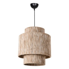 Plafonnier suspension luminaire Å27 naturel D39x80cm