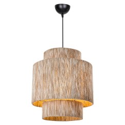 Plafonnier suspension luminaire Å27 naturel D39x80cm
