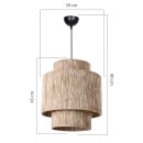 Plafonnier suspension luminaire Å27 naturel D39x80cm