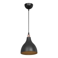 Plafonnier suspension luminaire Lofty Å27 noir D18x56cm