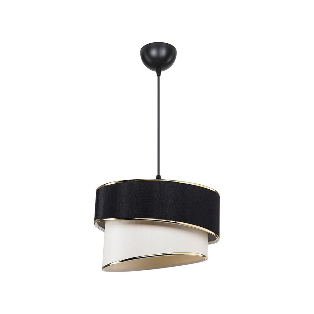 Plafonnier suspension luminaire Loopy Å27 noir-blanc D30x18cm Plafonnier suspension luminaire Loopy Å27 noir-blanc D30x18cm